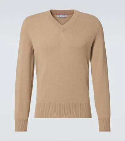 Brunello Cucinelli Cashmere Sweater In Brown