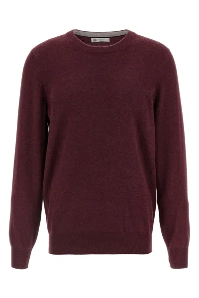 Brunello Cucinelli Cashmere Sweater In Burgundy