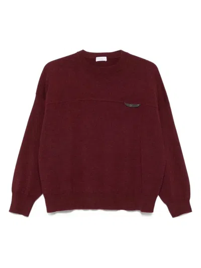 BRUNELLO CUCINELLI BRUNELLO CUCINELLI CASHMERE SWEATER WITH SHINY DETAIL CLOTHING