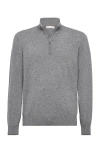 Brunello Cucinelli Cashmere Half-zip Sweater In Dark Grey