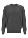 Brunello Cucinelli Cashmere Crew Neck Sweater With Ribbed Cuffs And Hem In Gray