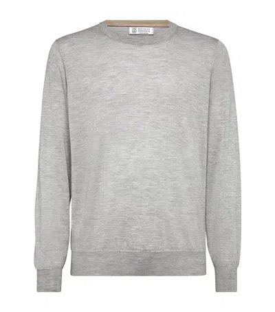 Brunello Cucinelli Cashmere Sweater In Gray