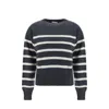 Brunello Cucinelli Striped Cashmere Sweater In Gray