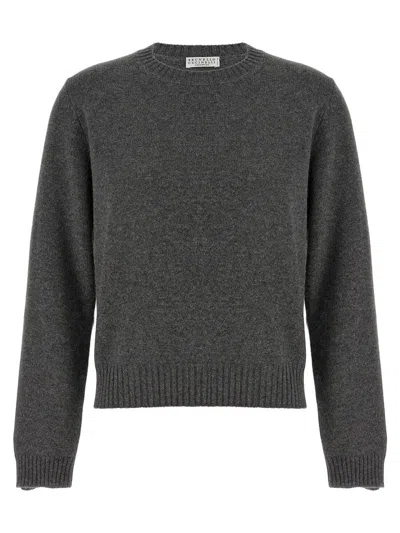 Brunello Cucinelli Cashmere Sweater In Gray