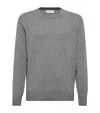 Brunello Cucinelli Cashmere Raglan-sleeve Sweater In Grey