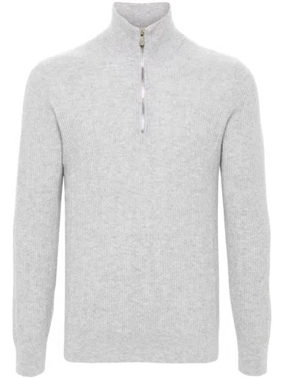 Brunello Cucinelli Cashmere Sweater In Light Grey