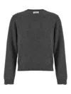 Brunello Cucinelli Cashmere Crewneck Knit Sweater With Ribbed Finish In Grey