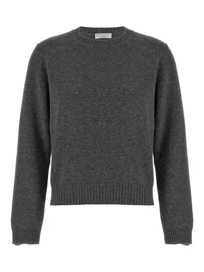 BRUNELLO CUCINELLI SUÉTER CUELLO REDONDO - GRIS