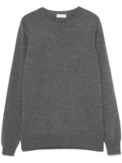 Brunello Cucinelli Cashmere Sweater In Grey