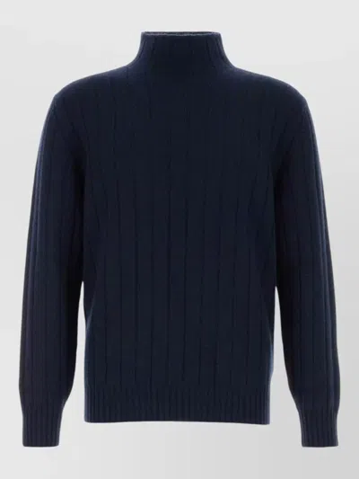 Brunello Cucinelli Cashmere Sweater High Neck Long Sleeves In Black