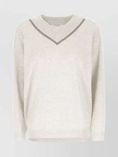 BRUNELLO CUCINELLI CASHMERE SWEATER JEWEL DETAIL