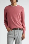 Brunello Cucinelli Cashmere Sweater In Lampone/ Nebbia