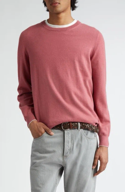 Brunello Cucinelli Cashmere Sweater In Ruby