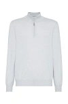 Brunello Cucinelli Cashmere Sweater In Light Grey