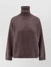 Brunello Cucinelli Women Cashmere Turtle-neck Sweater In Brown
