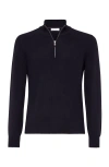 Brunello Cucinelli Long-sleeve Cashmere Jumper In Navy Blue