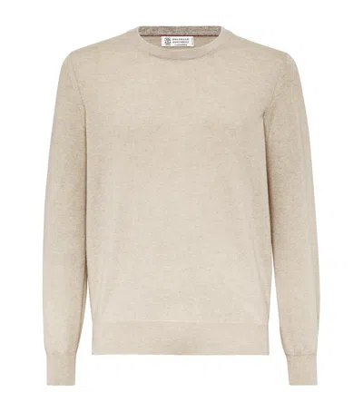 Brunello Cucinelli Cashmere Sweater In Neutral