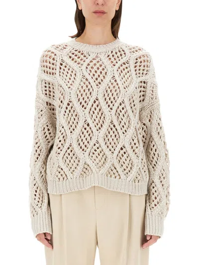 Brunello Cucinelli Cashmere Sweater In Neutrals