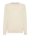 Brunello Cucinelli Men's Lightweight Cotton Sweater In Nude