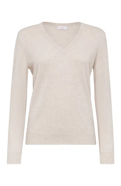 Brunello Cucinelli Cashmere Monili-detail Jumper In Animal Print