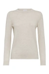 Brunello Cucinelli Round-collar And Long-sleeved Sweater In Oyster