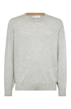 Brunello Cucinelli Crew-neck Cashmere Pullover In Pebble