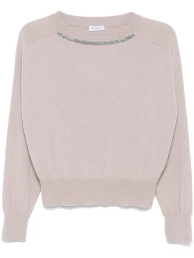 Brunello Cucinelli Cashmere Sweater In Pink
