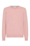 Brunello Cucinelli Pink Crewneck Sweater In Pink Grapefruit
