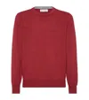 Brunello Cucinelli Cashmere Crew Neck Sweater In Red