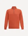Brunello Cucinelli Cashmere Half-zip Sweater In Red