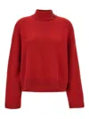 Brunello Cucinelli Monili Cashmere Turtleneck Sweater In Red