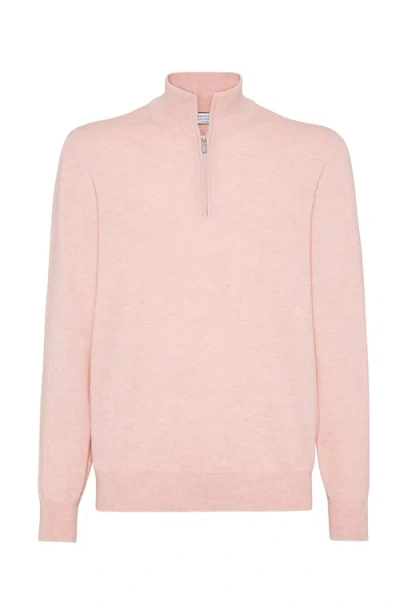 Brunello Cucinelli Men Cashmere Sweater In Pink