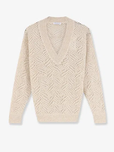 Brunello Cucinelli Cashmere Sweater In Sand