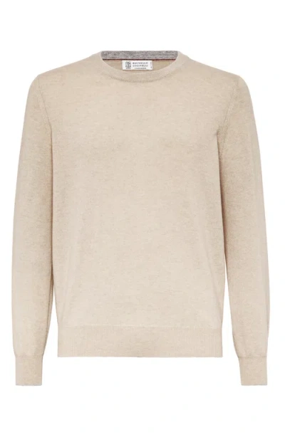 Brunello Cucinelli Cashmere Sweater In Sand