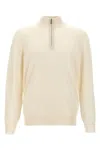 Brunello Cucinelli High-necked Cashmere Sweater With Zip Opening In White