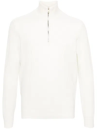 Brunello Cucinelli High-neck Ribbed-knit Sweater In Fog