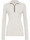 Brunello Cucinelli Virgin Wool-cashmere Rib-knit Sweater In Beige