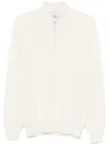 Brunello Cucinelli Cashmere Sweater With Half Zip Clothing In White