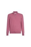 Brunello Cucinelli Cashmere Sweater With Half Zip In Pink