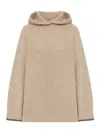 Brunello Cucinelli Sequin-embellished Hooded Cashmere Sweater In Brown