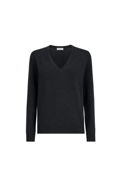 Brunello Cucinelli Cashmere Sweater With Monili In Black