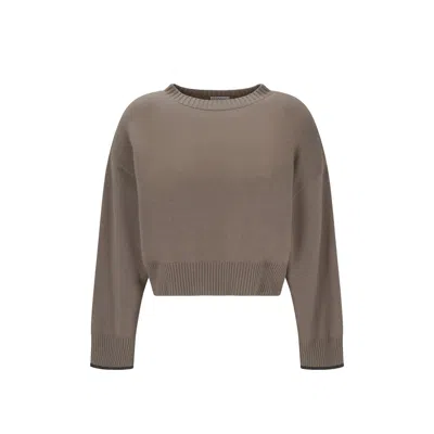Brunello Cucinelli Cashmere Sweater Women In Brown