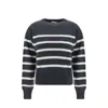 Brunello Cucinelli Striped Cashmere Sweater In Gray