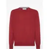 Brunello Cucinelli Cashmere And Silk Crew-neck Sweater In Red
