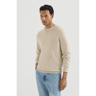 Brunello Cucinelli Cashmere Sweatshirt-style Sweater In Neutral