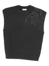 Brunello Cucinelli Cashmere Sleeveless Tank Top Ribbed Texture In Black