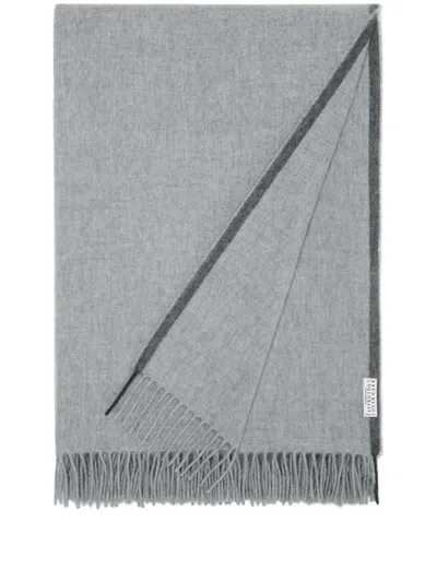 Brunello Cucinelli Cashmere Throw (140cm X 140cm) In Grey