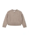 Brunello Cucinelli Cashmere Toddler Girl Sweater Khaki Size 4 Cashmere, Wool, Polyester, Polyamide In Beige