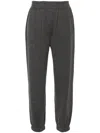 Brunello Cucinelli Women Cotton And Silk Blend Trousers In Grey
