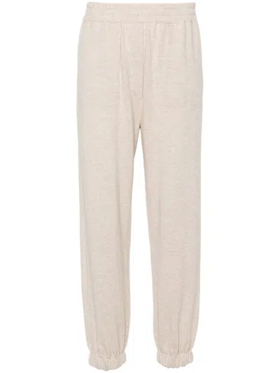 Brunello Cucinelli Cashmere Track Pants In Neutrals